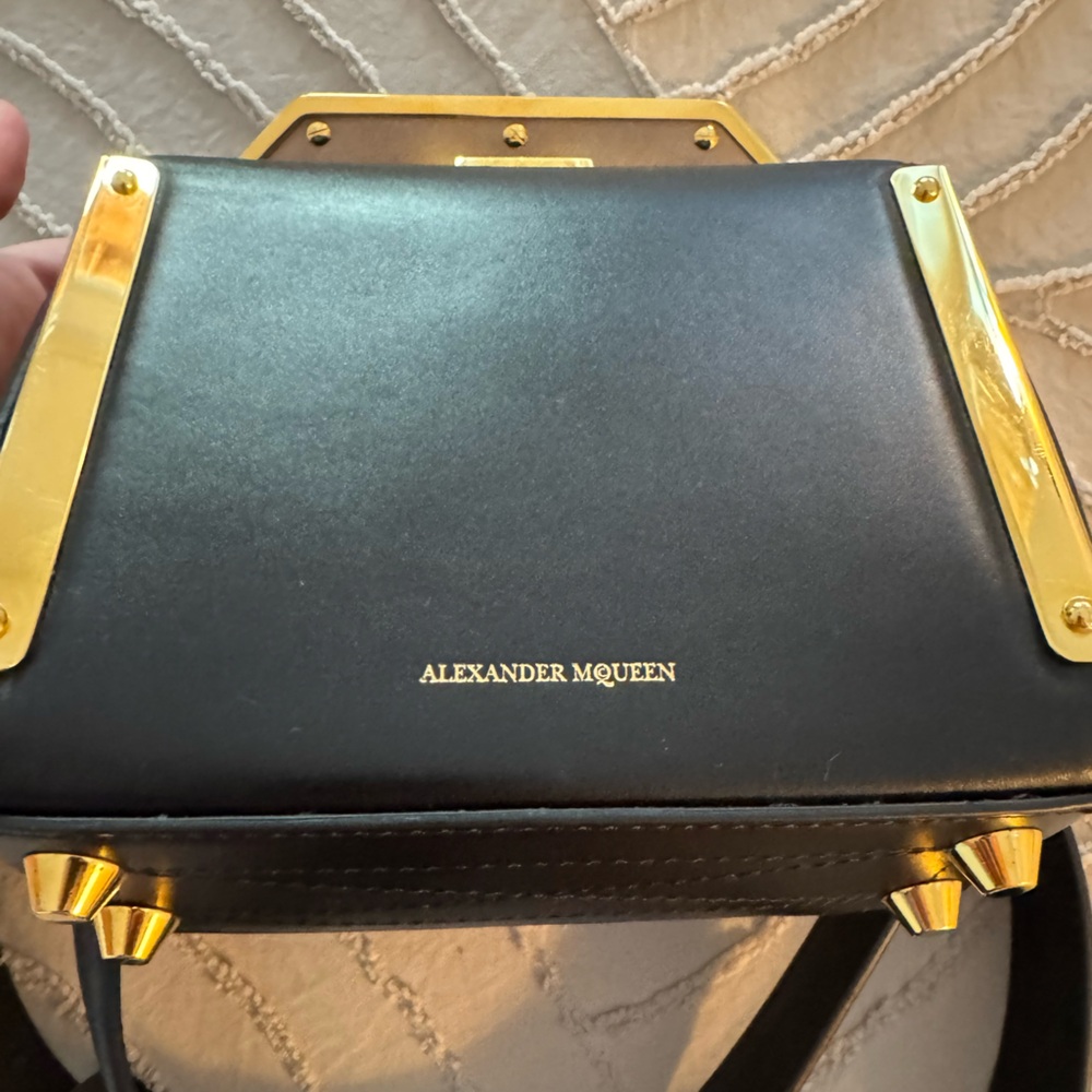 Alexander McQueen Black Crossbody with Gold Details - Picture 11 of 16